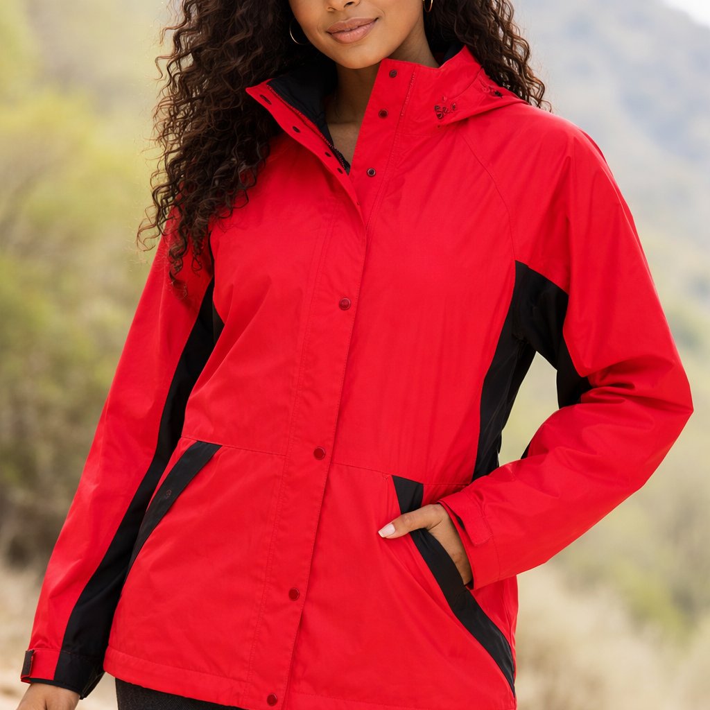 Footjoy Red And Black Rain Jacket With Mesh Lining, Sz M In Good Used Condition